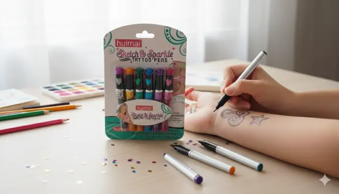 Glittery Tattoo Pens (pack of 6 pens)